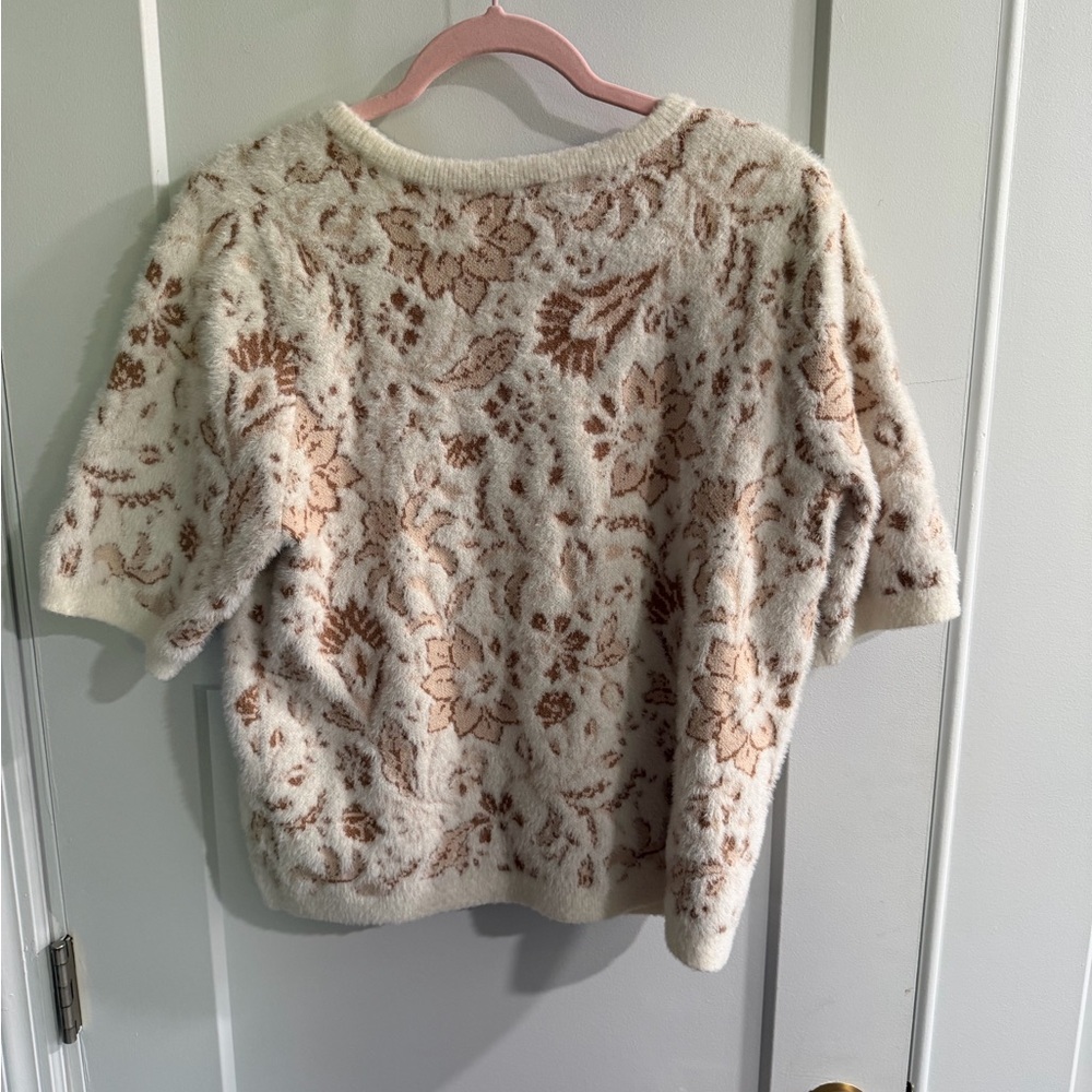 Rachel Zoe Cream and Brown Knit Sweater - Picture 2 of 4